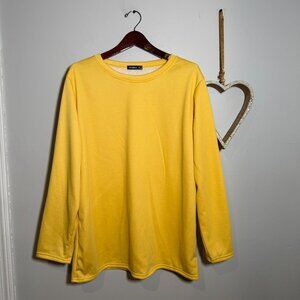 Izuria Womens Crewneck Sweatshirt Heavy Jersey Top Plus Size 3XL Yellow Sunshine
